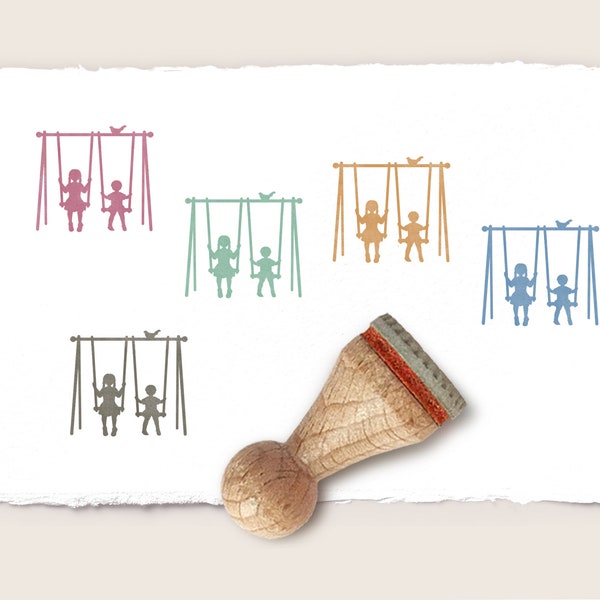 Mini rubber stamp SWING SET Ø 15 mm / 0.59 inches