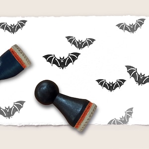 2 mini rubber stamps BATS / set of two / Ø 12 + 15 mm / 0.47 + 0.59 inch