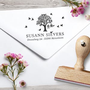 Sello de remitente personalizado ALIMENTACIÓN DE AVES / 60 x 40 mm o 50 x 50 mm