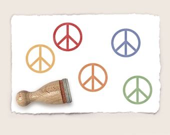 Mini rubber stamp PEACE SIGN Ø 12 mm / 0.47 inch