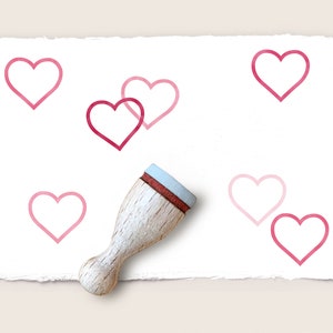 Mini rubber stamp OUTLINE HEART Ø 12 mm / 0.47 inches