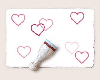 Mini rubber stamp OUTLINE HEART Ø 12 mm / 0.47 inches