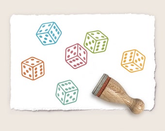 Mini rubber stamp DICE Ø 12 mm / 0.47 inch