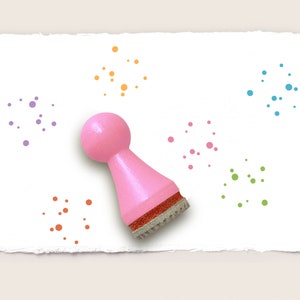Mini rubberen stempel VERSPREIDE STIPJES Ø 15 mm