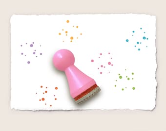 Mini rubber stamp SCATTERED DOTS Ø 15 mm / 0.59 inches
