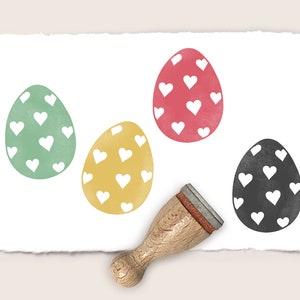 Mini sello de caucho HUEVO DE PASCUA corazones Ø 12 mm
