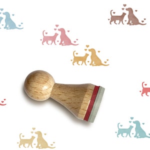 Ministempel HUND UND KATZE Ø 15 mm Stempel
