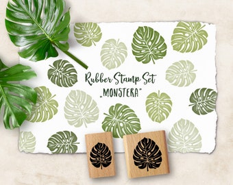 Rubber stamp set MONSTERA, 2 stamps