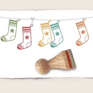 Mini carimbo de borracha MEIA DE NATAL Nº 2 Ø 15 mm / 0,59 pol.