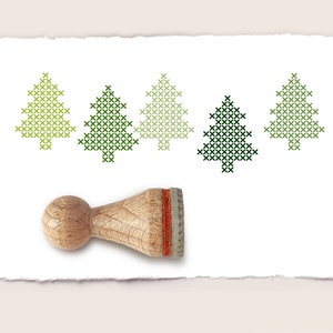 Mini stempel gumowy HAFTEM KRZYŻYKOWYM JODŁA Ø 15 mm / 0,59 cala