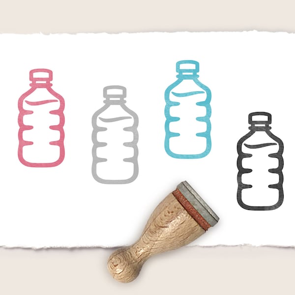 Mini rubber stamp WATER BOTTLE Ø 12 mm