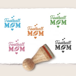 Mini rubber stamp FOOTBALL MOM Ø 15 mm / 0.59 inch