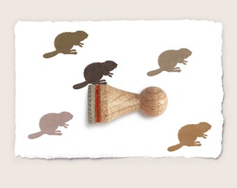 Mini rubber stamp BEAVER Ø 15 mm / 0.59 inch