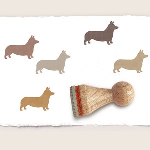 Mini rubberen stempel WELSH CORGI Ø 15 mm / 0,59 inch