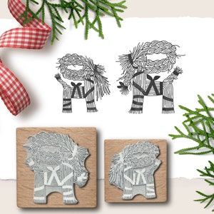 ゴム印セット YULE GOATS、スタンプ2個