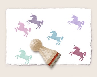 Mini rubber stamp UNICORN Ø 15 mm / 0.59 inches