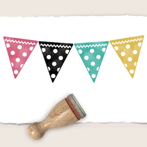 Mini rubber stamp PENNANT WITH DOTS, negative Ø 12 mm