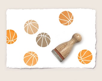 Mini rubber stamp BASKETBALL Ø 12 mm / 0.47 inch