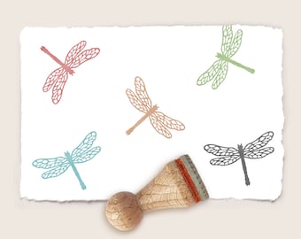 Mini rubber stamp DRAGONFLY Ø 15 mm / 0.59 inch