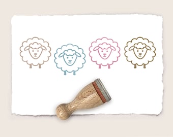 Mini rubber stamp SHEEP Ø 12 mm / 0.47 inch