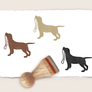 Mini rubberen stempel HOND MET LEIS Ø 15 mm