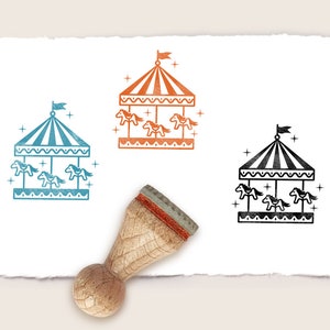 Mini rubberen stempel CARROUSEL Ø 15 mm