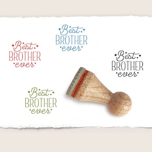 Mini rubber stamp BEST BROTHER EVER Ø 15 mm / 0.59 inch