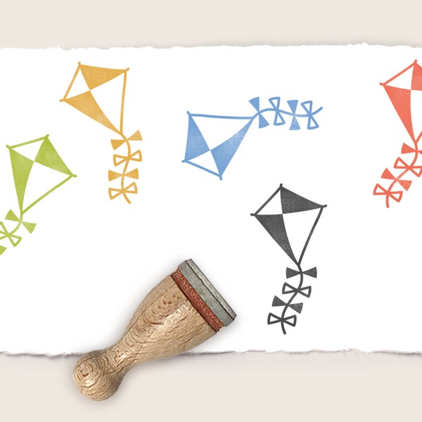 Mini rubber stamp KITE Ø 12 mm / 0.47 inch