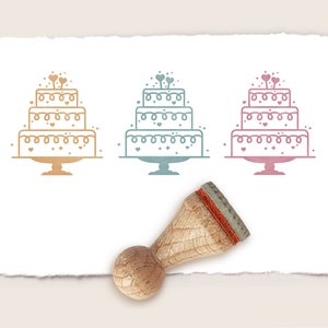 Mini rubber stamp WEDDING CAKE Ø 15 mm / 0.59 inch