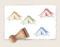 Mini rubber stamp TENT 02 Ø 15 mm / 0.59 inch product logo