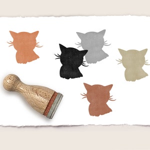 Mini rubber stamp CAT'S HEAD Ø 12 mm / 0.47 inch