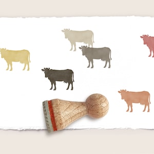 ミニゴム印 COW Ø 15 mm / 0.59 インチ