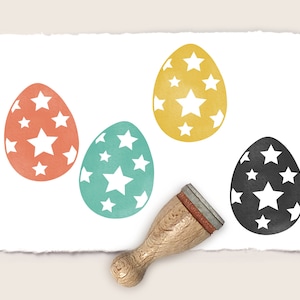 Mini rubber stamp EASTER EGG stars Ø 12 mm