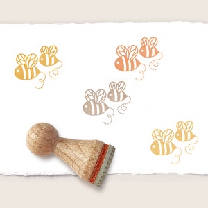 Mini rubber stamp BEES Ø 15 mm / 0.59 inch