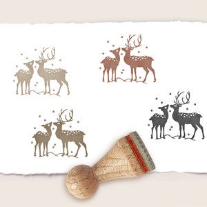 Ministempel Mini-Stempel HIRSCHE IM WINTER Ø 15 mm