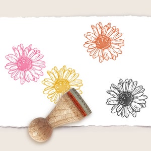 Mini rubberen stempel GERBERA Ø 15 mm