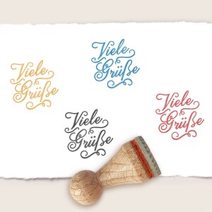 Stempel VIELE GRÜSSE Ø 15 mm Ministempel