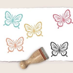 Mini rubber stamp BUTTERFLY NO. 01 Ø 12 mm / 0.47 inch