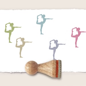 Mini rubber stamp YOGA POSTURE Ø 15 mm / 0.59 inch