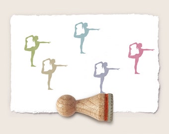 Mini rubber stamp YOGA POSTURE Ø 15 mm / 0.59 inch