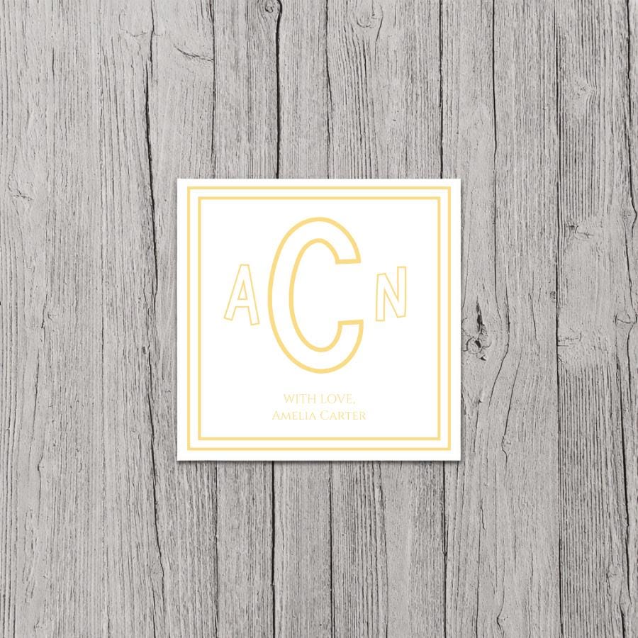 Monogram Tag Printable Monogram Gift Tags | Personalized 3x3 | Custom Initial Gift ...
