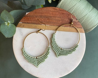 Cute Bridesmaid Earrings Hoops in Mint color