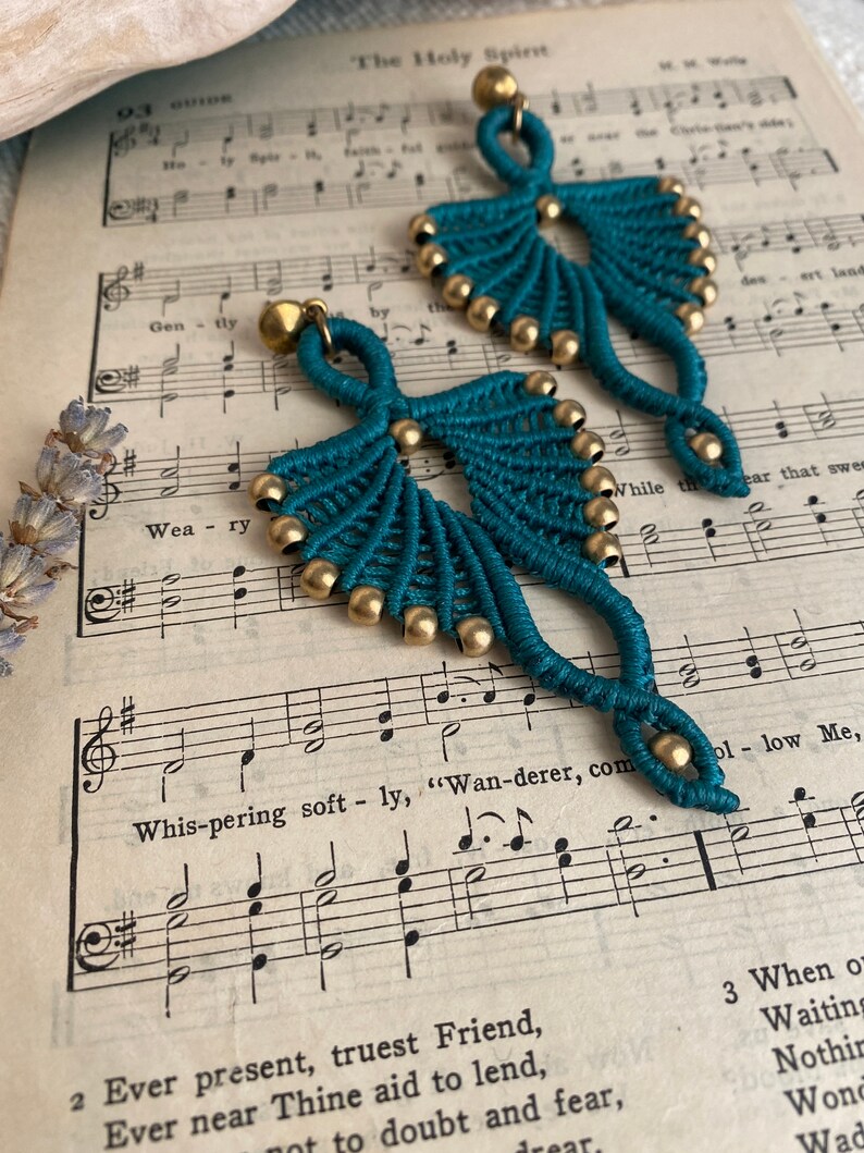 Bohemian Stud Earrings Macrame