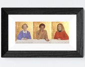 ON SALE Portrait grandmothers, strong women, Holy Trinity "3 Mothers" mounted Giclee Print women sitting offering hospitality, love.
