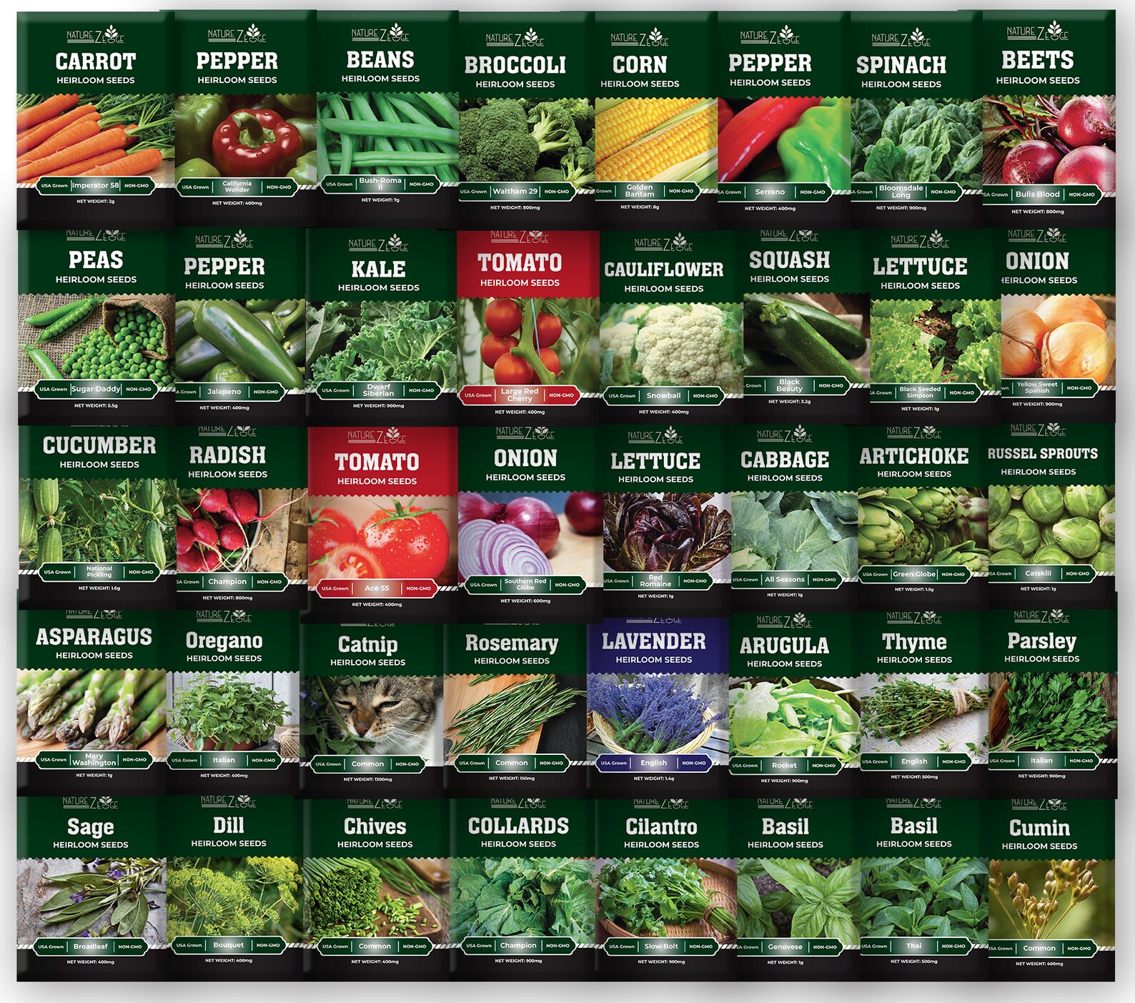 40 Heirloom Seeds for Planting Vegetables and Fruits Survival Etsy