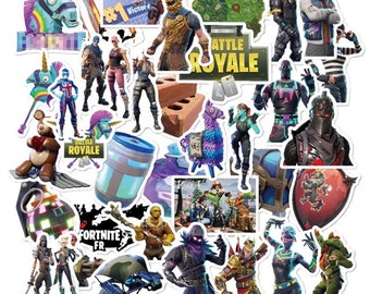 52 pcs random pattern selection fortnight fortnite video game graffiti stickers for freezer suitcase cool laptop sticker skateboard sticker - fortnite grafitis