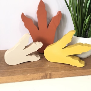 wooden dinosaur feet, dinosaur nursery decor, wooden dinosaur decor