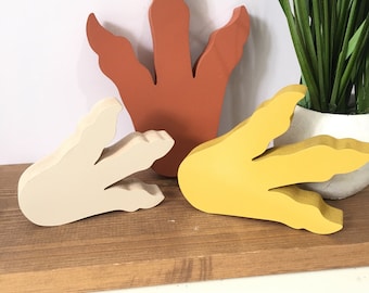 wooden dinosaur feet, dinosaur nursery decor, wooden dinosaur decor