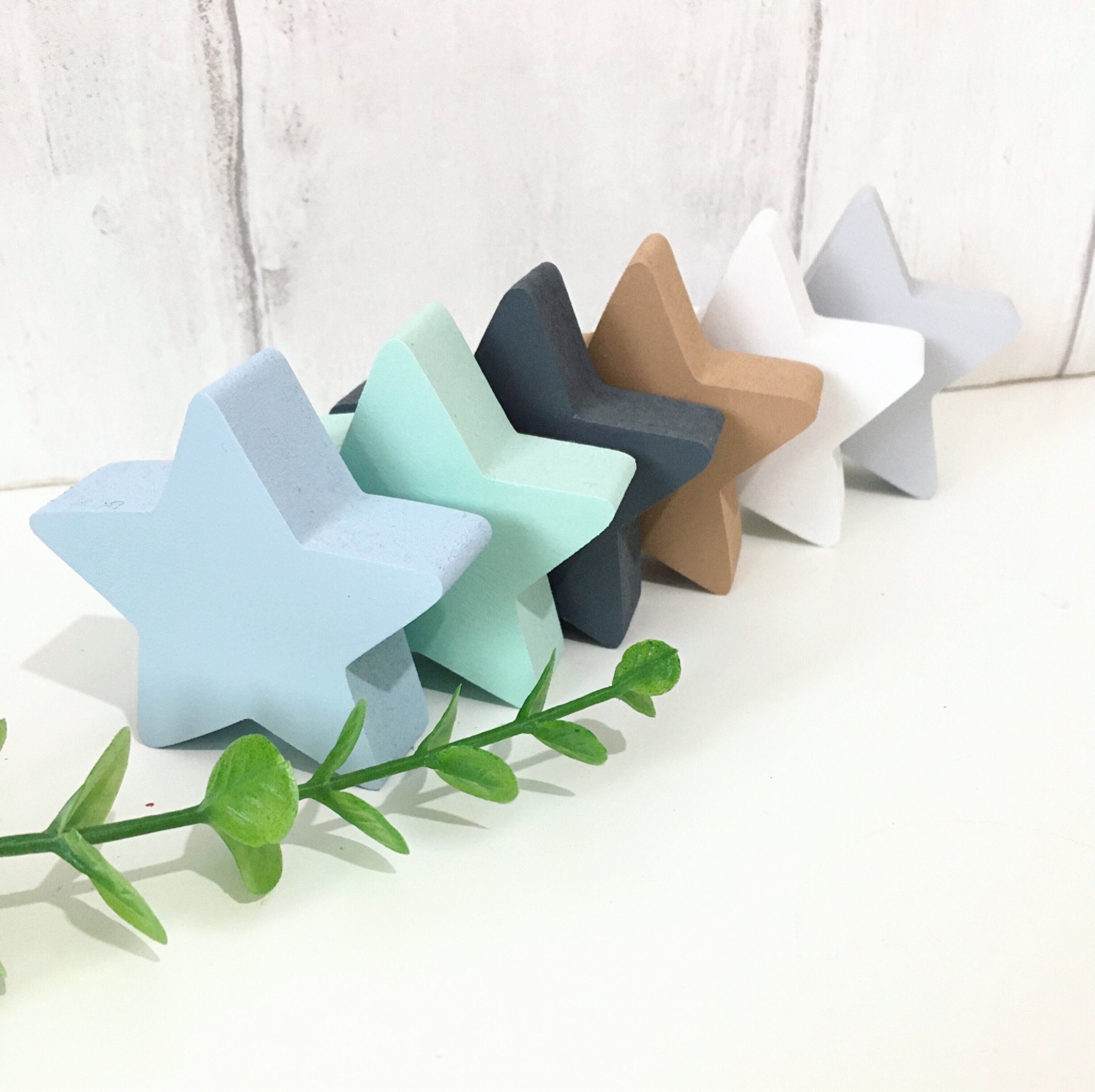 Set of 3 or 6 stars star accessories wooden freestanding Etsy