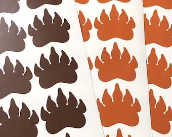 Bear Paw Print Vinyl Wall Decals, Nursery Decor